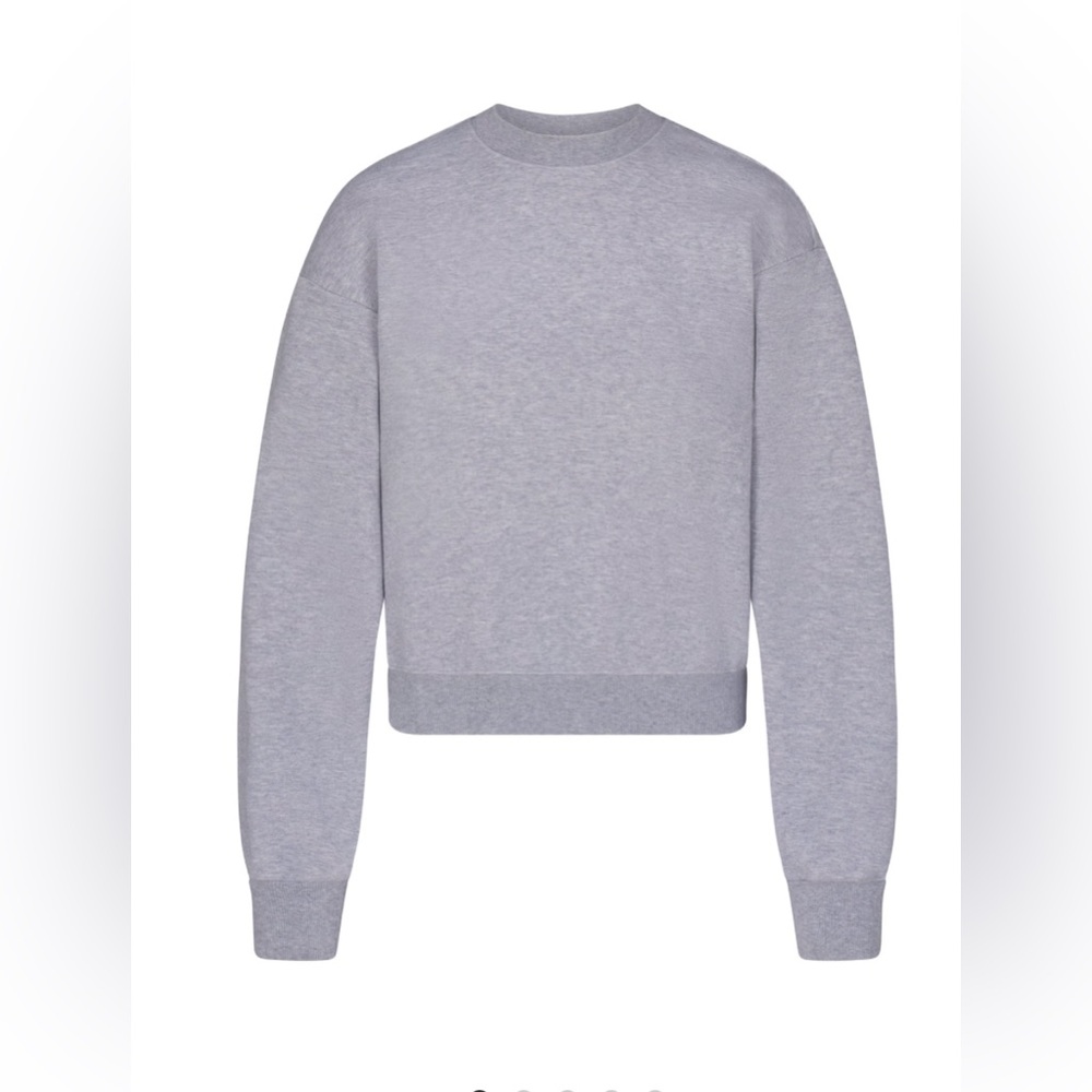 NWT SKIMS Cotton Fleece Crew Neck Pullover